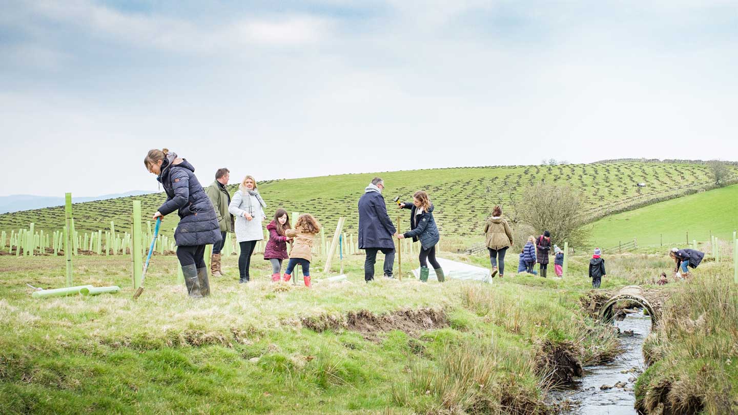 Tree planting at Broughton Sanctuary